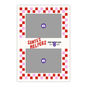 Red Pink Checkered Border Personalized Christmas Card Card Front indicating personalization image number 5