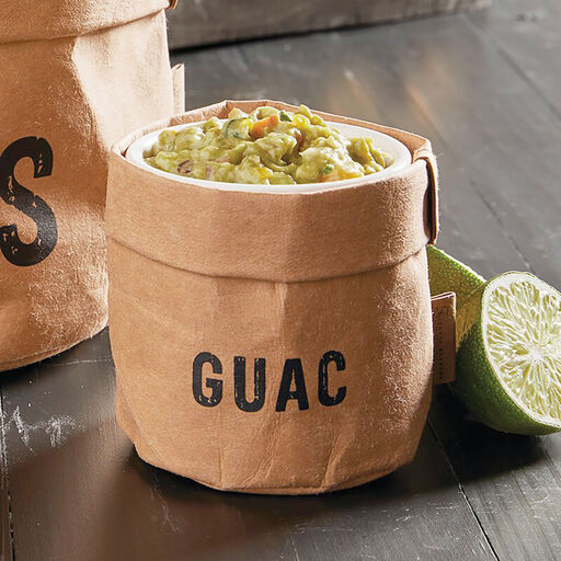 Guac Ceramic Dish and Washable Paper Holder, 