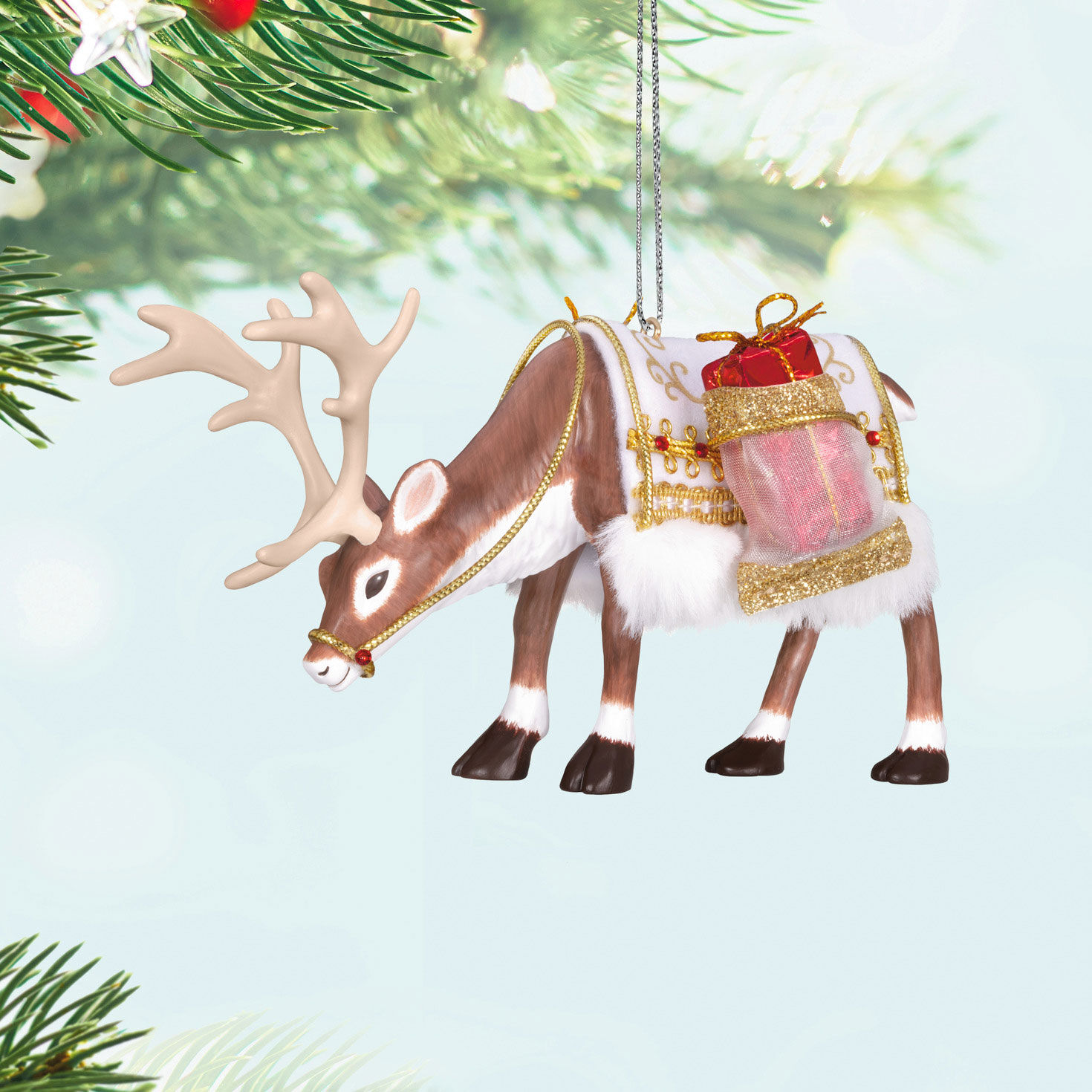 【新品・未使用】Hallmarkオーナメント Giving Thanks 限定版 Father Christmas's Reindeer Ornament - Keepsake Ornaments