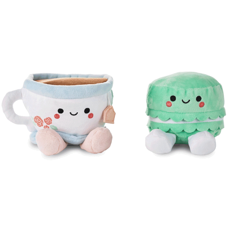 Better Together Teacup and Macaron Cookie Magnetic Plush Pair, 3.5", , large image number 2