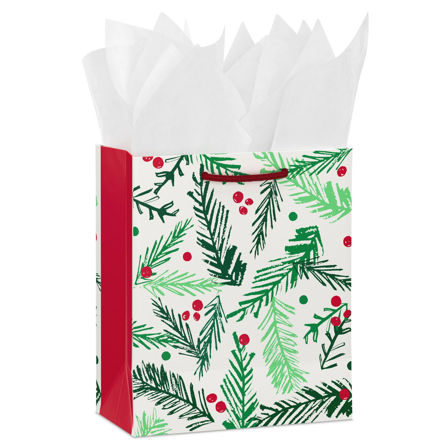 Evergreen Small Holiday Gift Bag with Tissue Back image number 6