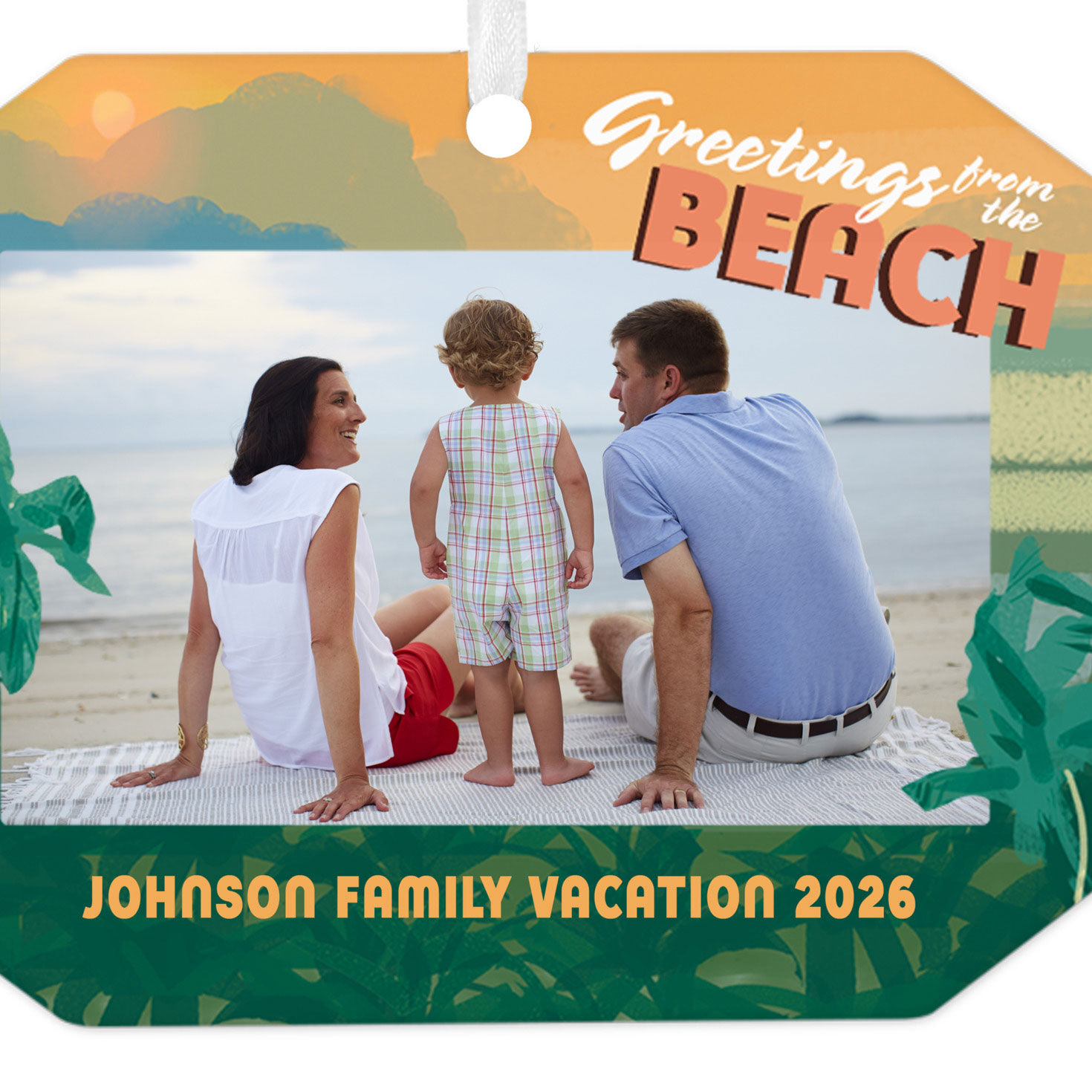 Beach Vacation Metal Personalized Ornament, Custom Photo and Text for only USD 17.99 | Hallmark