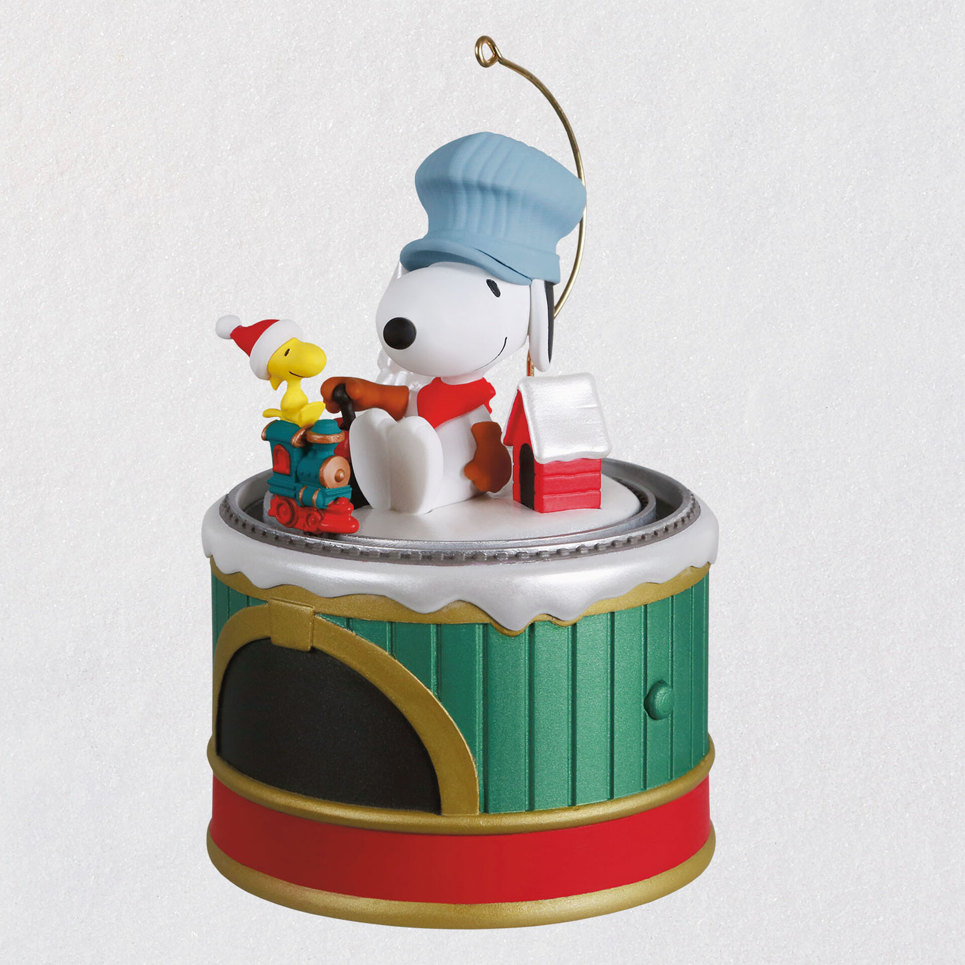Snoopy Christmas Ornaments 2021 The Peanuts Gang Snoopy S Toy Train Ornament With Sound And Motion Keepsake Ornaments Hallmark