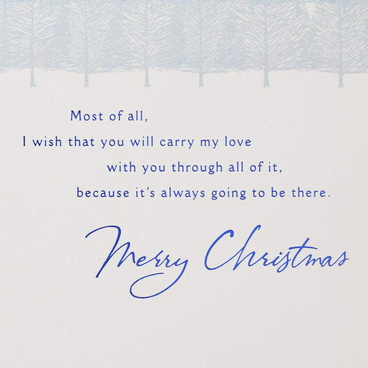 Snowy Trees in Moonlight Daughter Christmas Card Sentiment image number 3