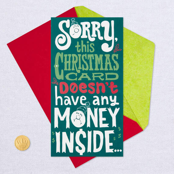 Sorry Santa Funny Pop-Up Money Holder Christmas Card, , large image number 6
