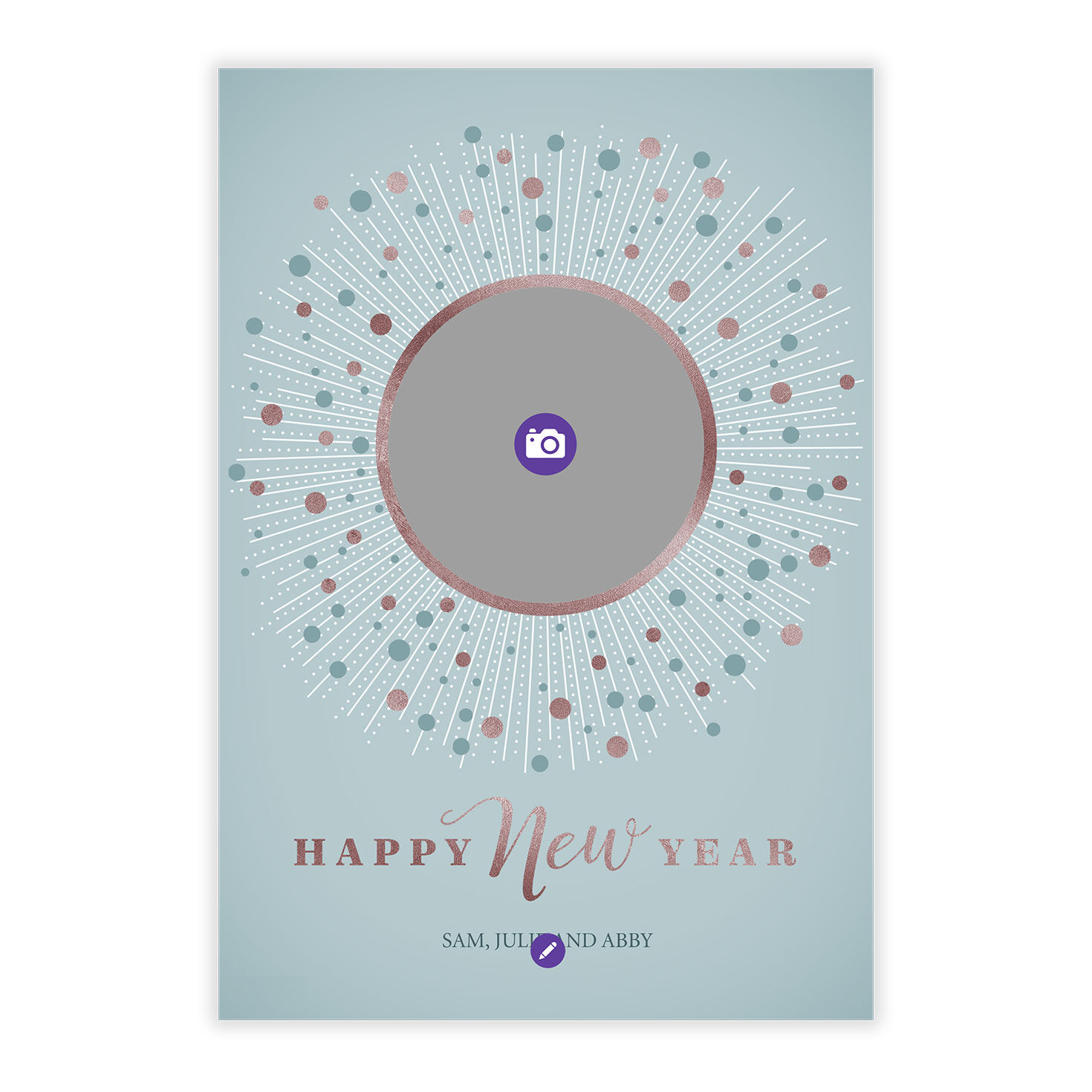 Elegant Burst Flat New Year Photo Card, , large image number 5
