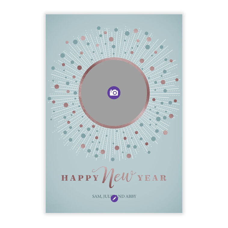Elegant Burst Flat New Year Photo Card, , large image number 5