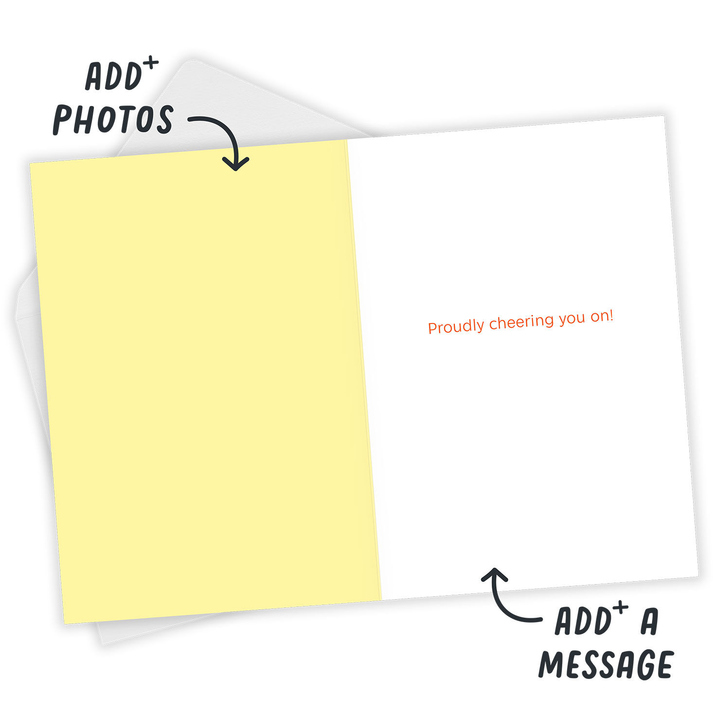 Yellow Orange Sunshine Personalized Grad Card Open Card with Envelope image number 4