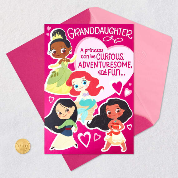 Disney Princess Valentine's Day Card for Granddaughter With Sticker, , large image number 7