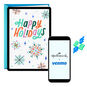 Colorful Snowflakes Venmo Happy Holidays Card Card front with Mobile phone image number 1