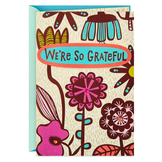 We're So Grateful Thank-You Card From Group, , large image number 1