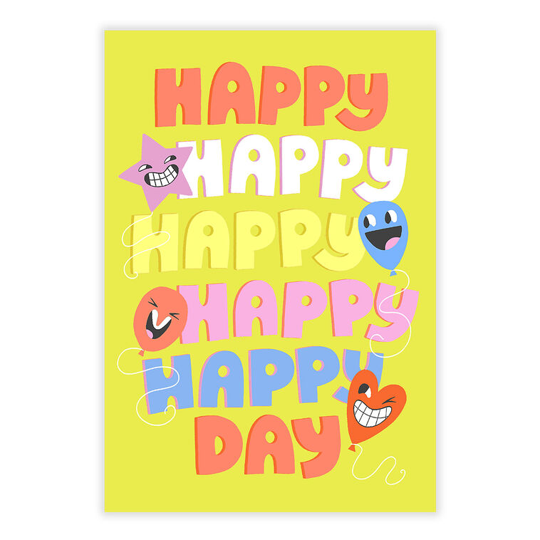 Happy Day With Balloons Personalized Congrats Card front image number 2