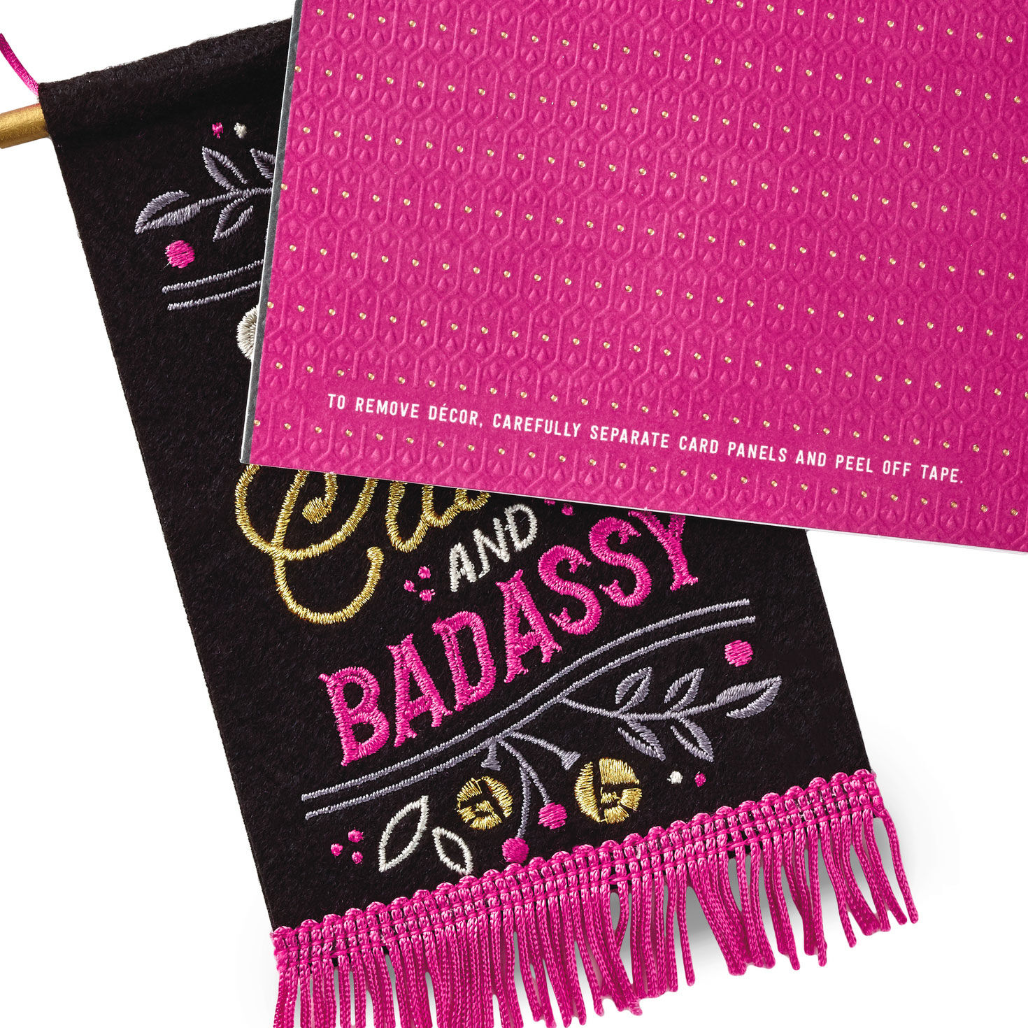 Black and Pink Banner Birthday Card for Her attachment detail image number 6