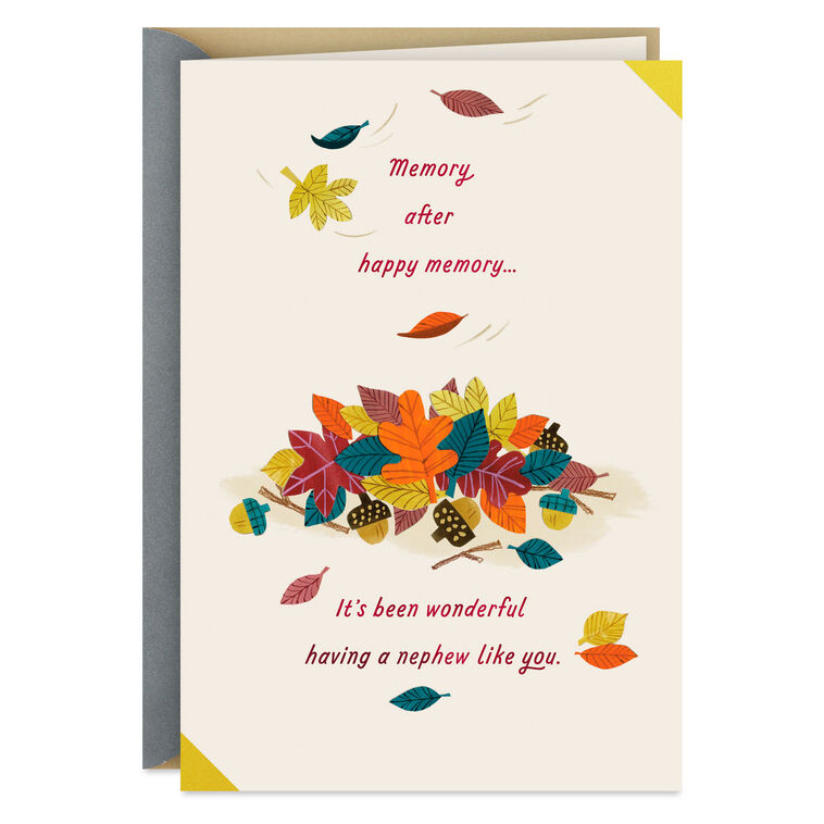 Grateful for the Joy You Add Thanksgiving Card for Nephew