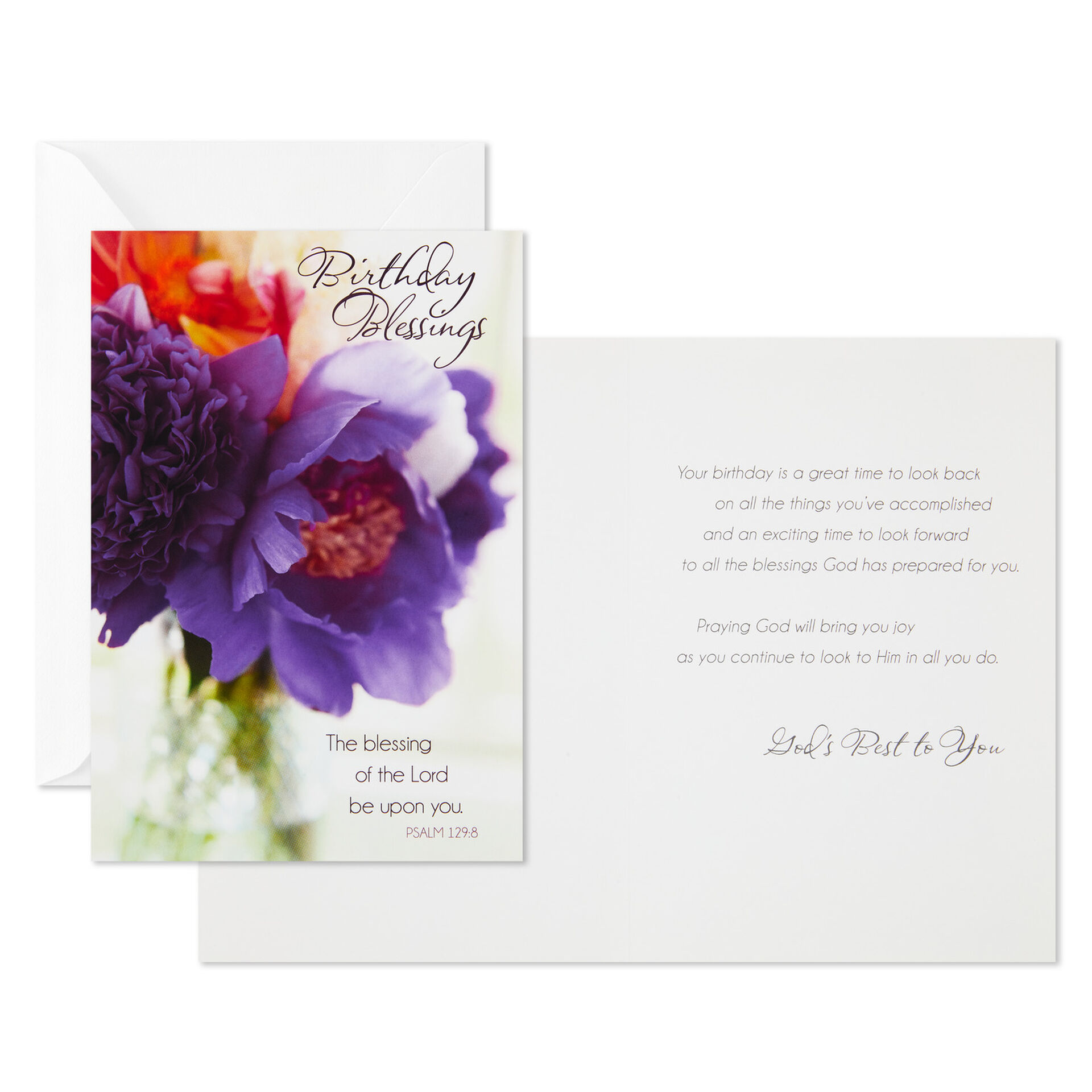 Flower Photos Assorted Religious Birthday Cards, Box of 12 Boxed