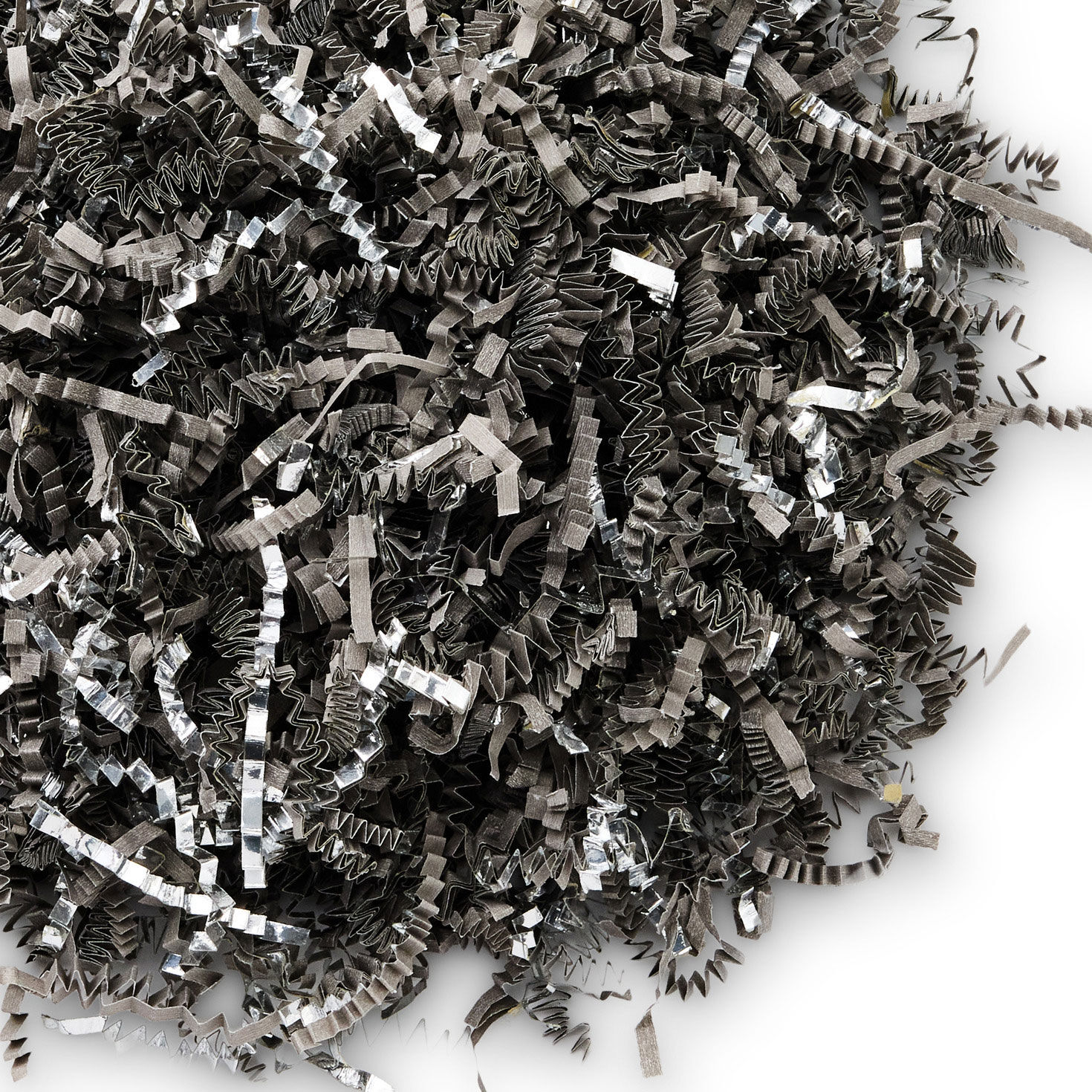 Slate Gray and Metallic Silver Shredded Paper closeup view image number 3