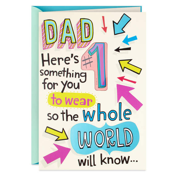 #1 Daughter Funny Card for Dad With Pin, , large image number 1