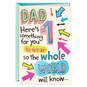 #1 Daughter Funny Card for Dad With Pin, , large image number 1
