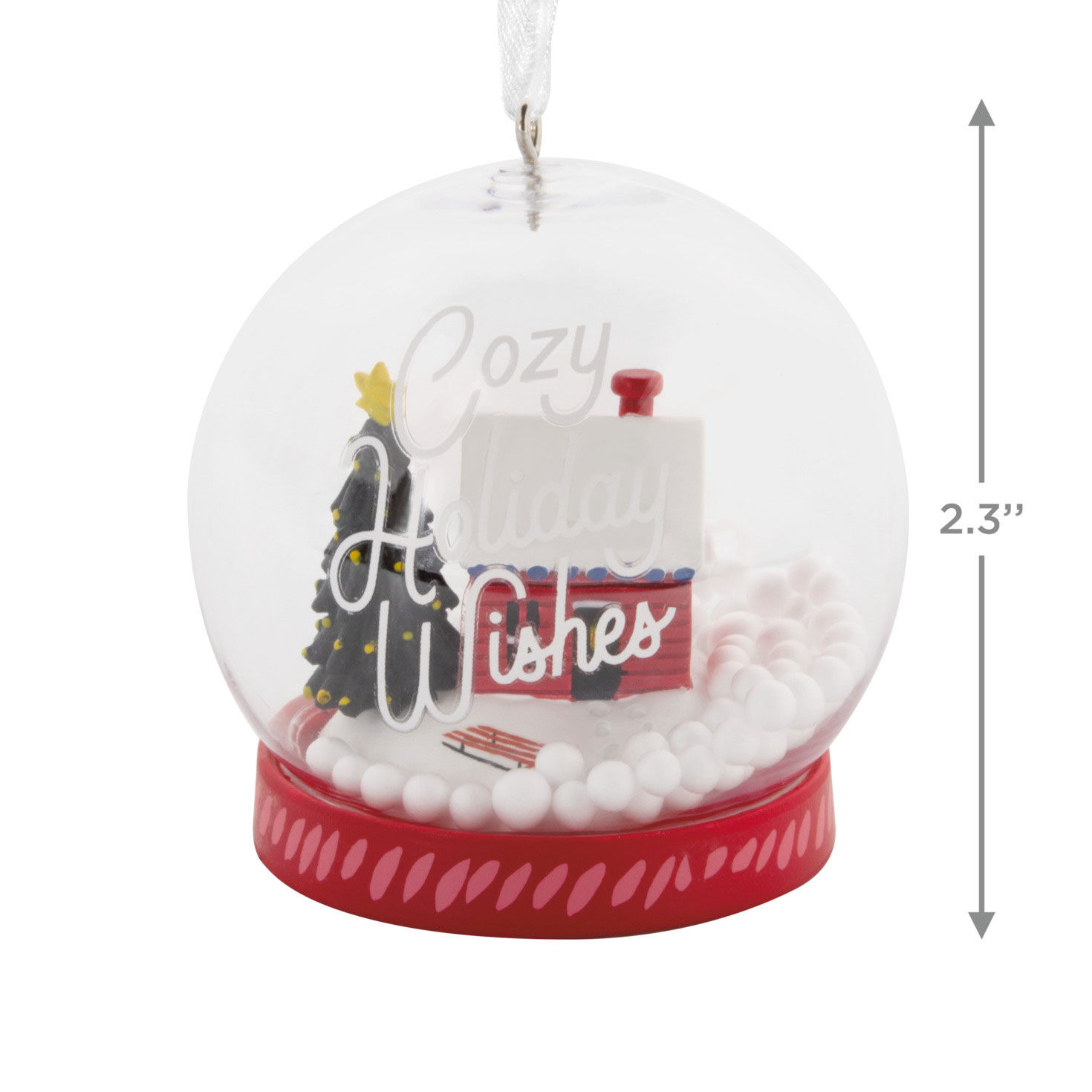 Holiday Wishes Snow Globe Christmas Ornament measurement image number 3