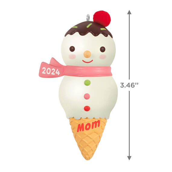 Mom Snowman Ice Cream Cone 2024 Ornament, , large image number 3