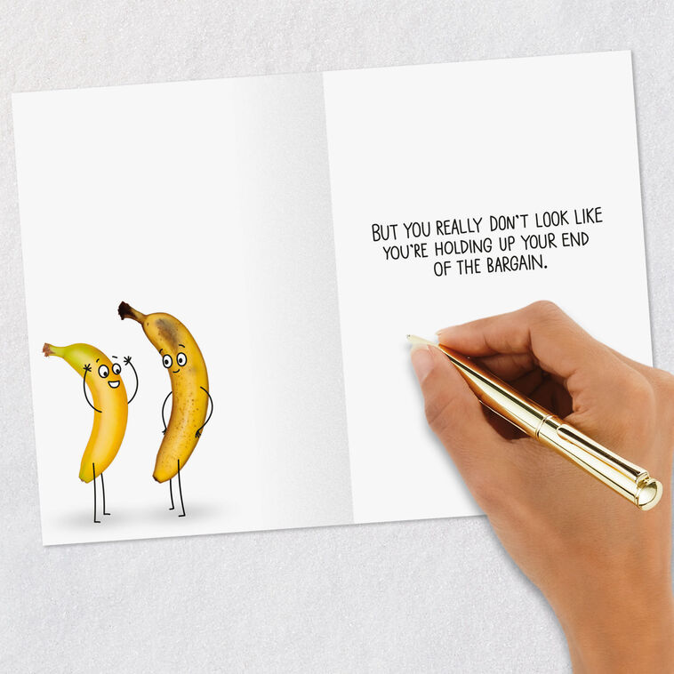 Bananas In Love Funny Wife Birthday Card Signing card image number 6