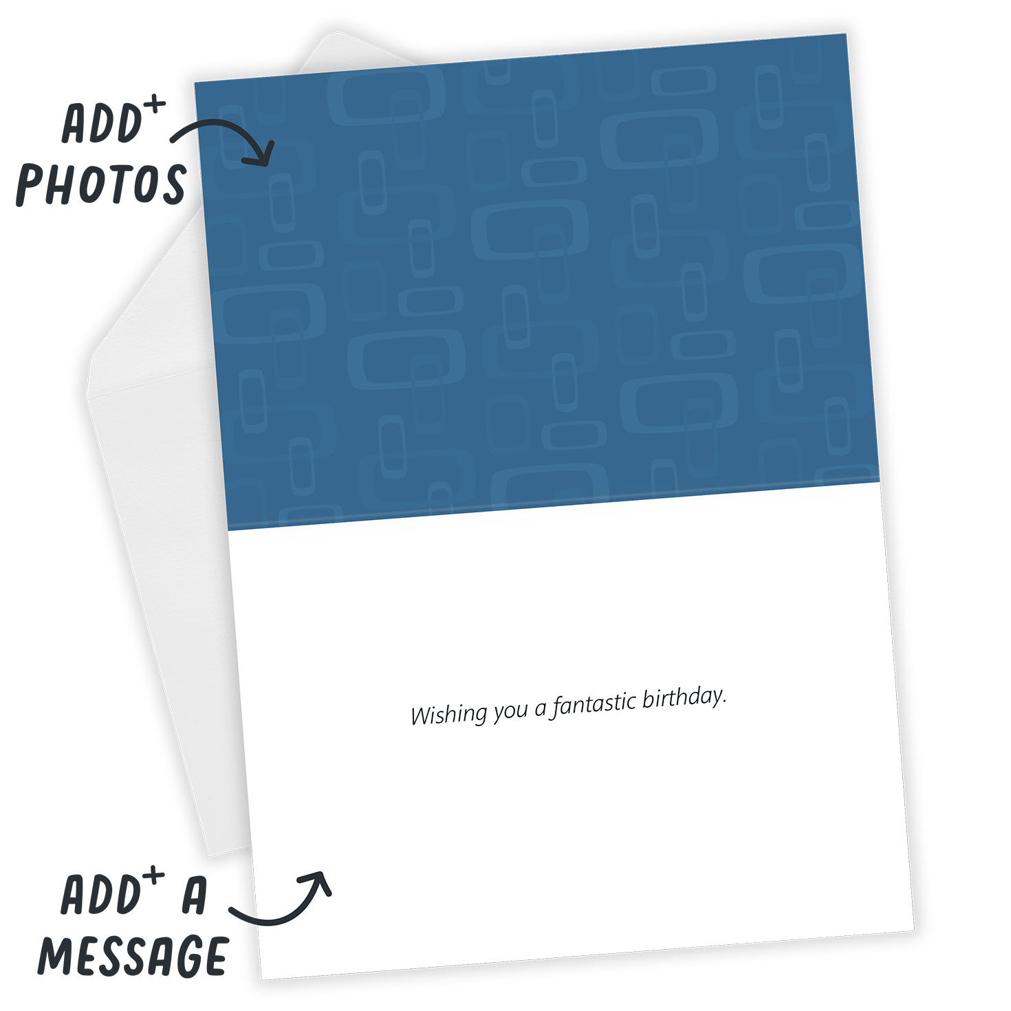 Marvel Fantastic 4 Personalized Birthday Card Open Card with Envelope indicating personalization image number 3