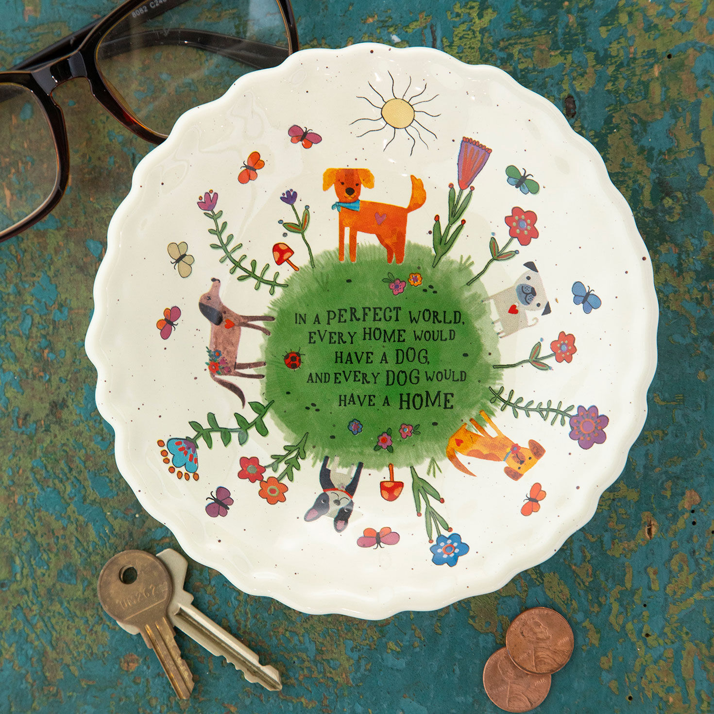 Natural Life Every Dog Has a Home Ceramic Catchall Dish