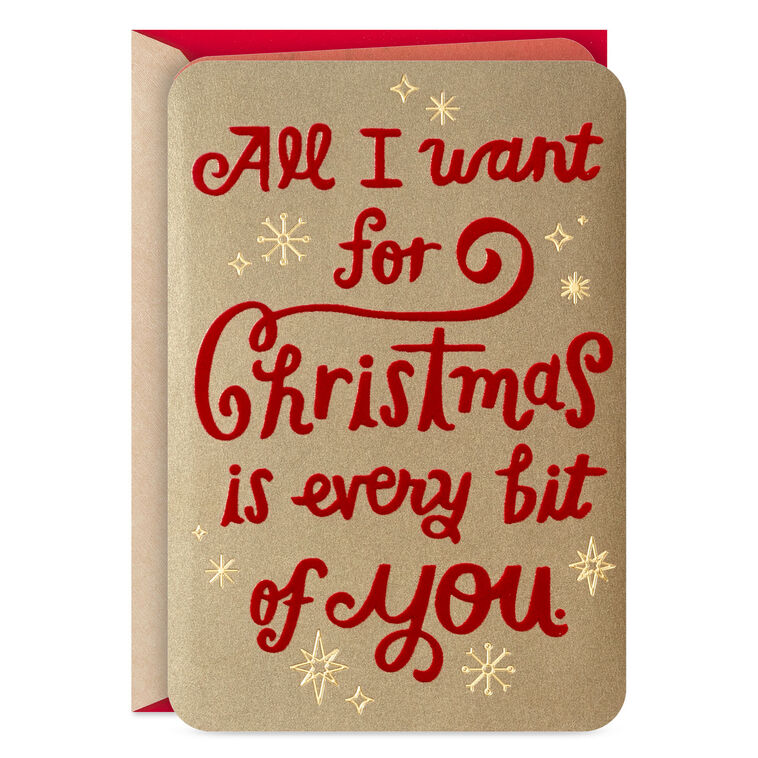 All I Want for Christmas Is You Romantic Christmas Card