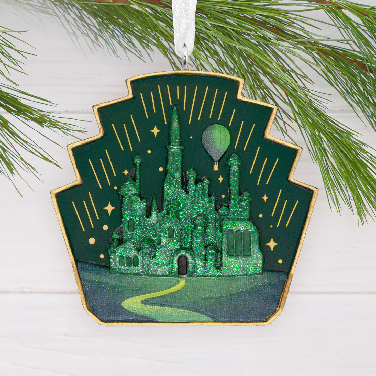 Wicked Emerald City Christmas Ornament hanging on tree image number 2