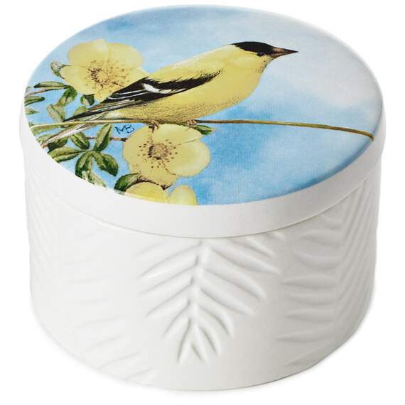 Marjolein Bastin Goldfinch Round Ceramic Trinket Box, 3.5", , large image number 1