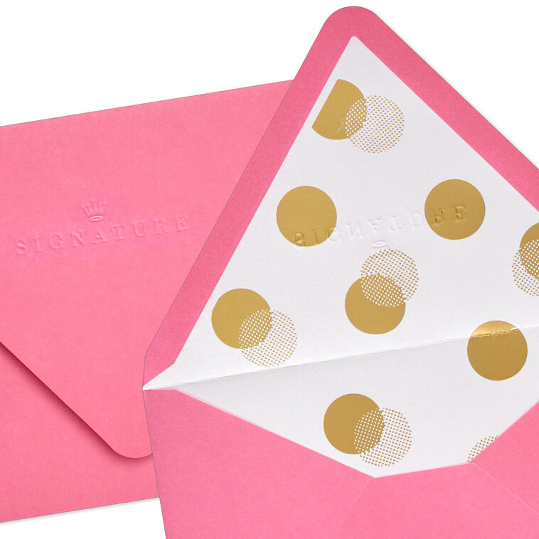 Bright Pink With Gold Dots Envelopes Pack envelope flap open image number 3