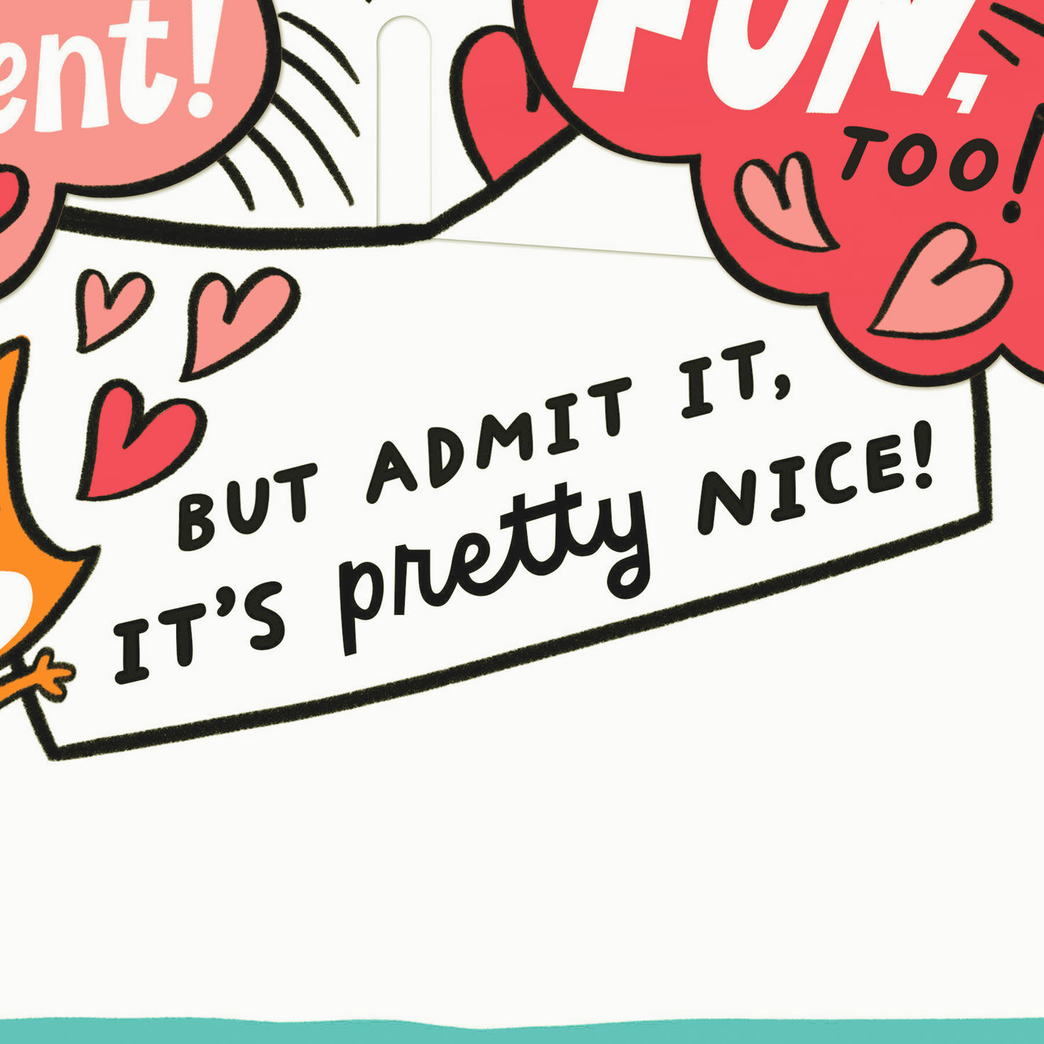 Fox and Foil Hearts Valentine's Day Card for Wife Sentiment image number 3