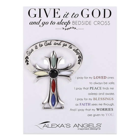 Give It to God Bedside Cross Figurine, 2.5"