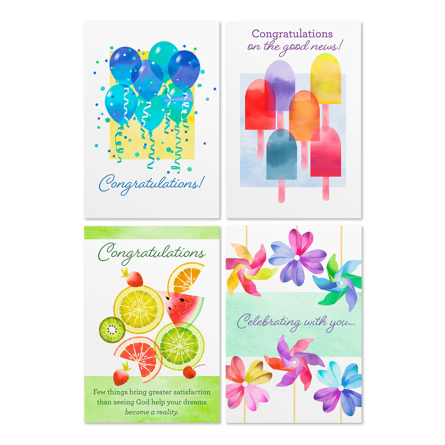 Bright Celebrations Assorted Religious Congratulations Cards, Box of 12