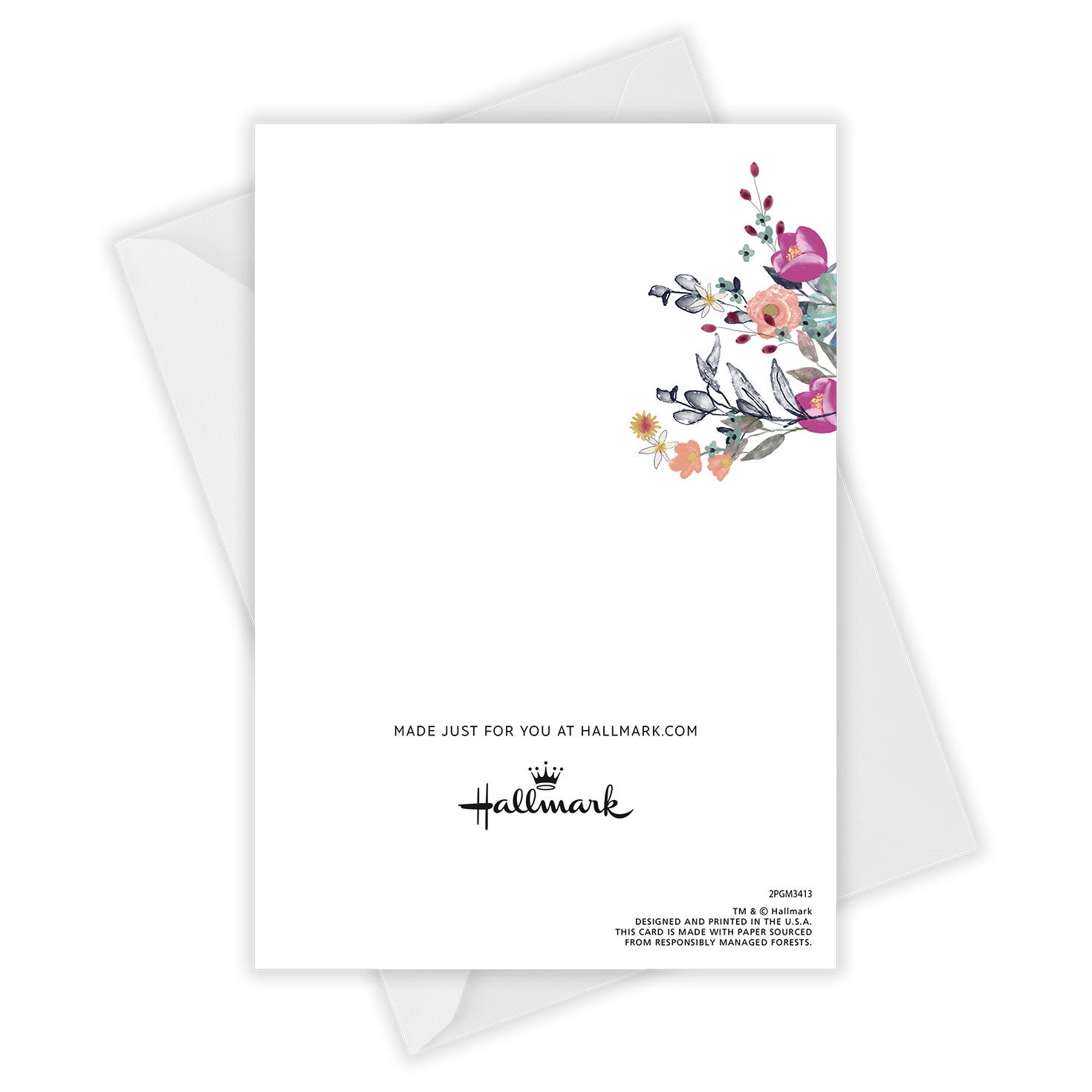 Modern Floral Wreath Custom Anniversary Card, , large image number 4