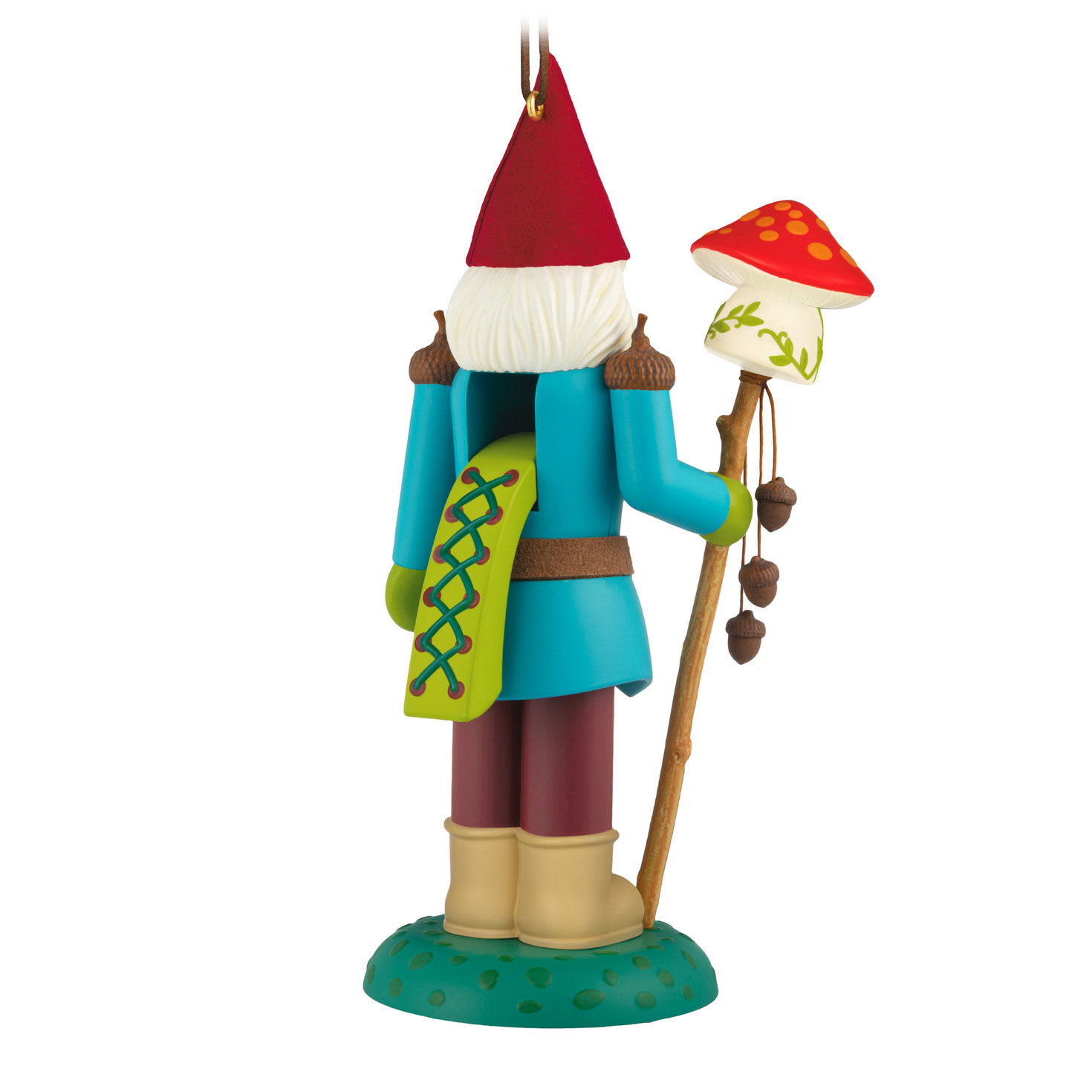 Gnome With Mushroom Nutcracker Keepsake Ornament Back image number 6