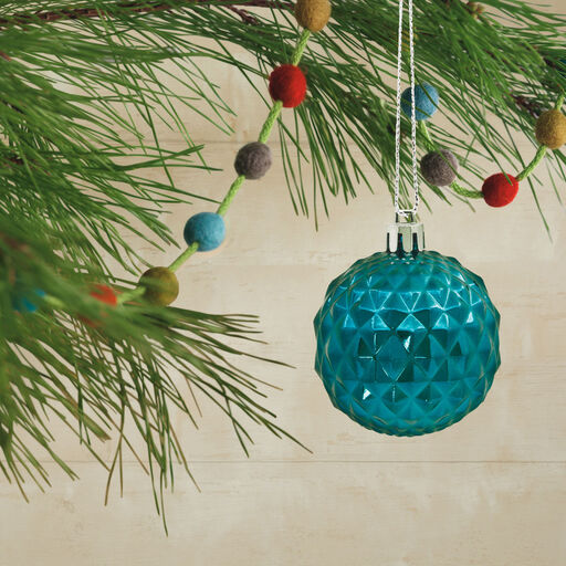 30-Piece Magenta, Teal, Navy Shatterproof Christmas Ornaments Set, 