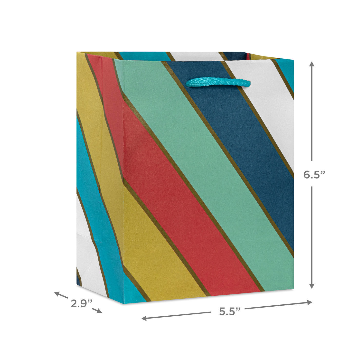 Bold Diagonal Stripe Small Gift Bag measurement image number 3