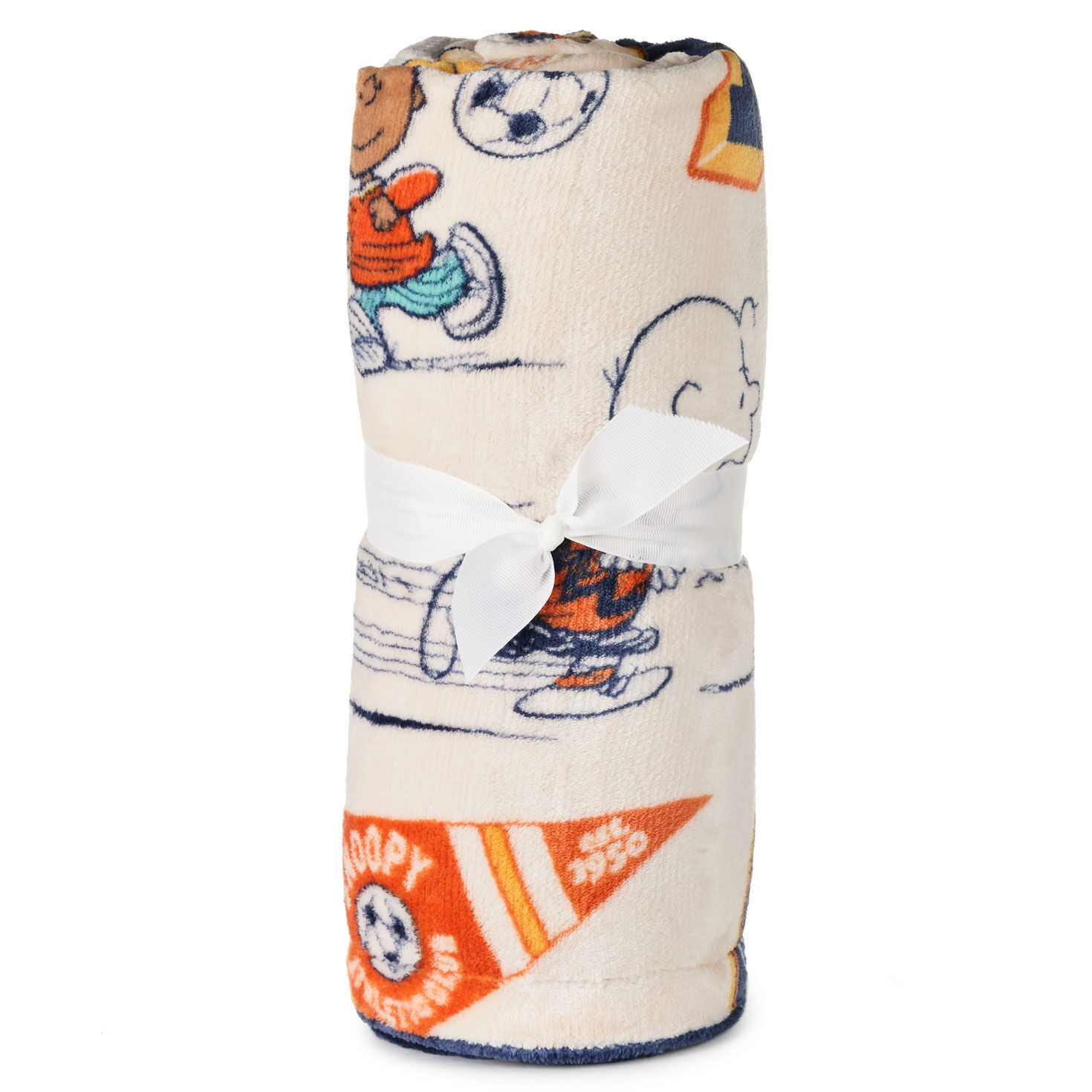 Peanuts Athletic Club 2-Sided Throw Blanket rolled up with ribbon image number 5