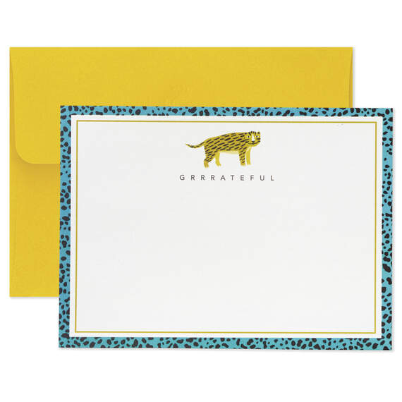 Cheetah Poses Assorted Blank Flat Note Cards in Caddy, Pack of 40, , large image number 2