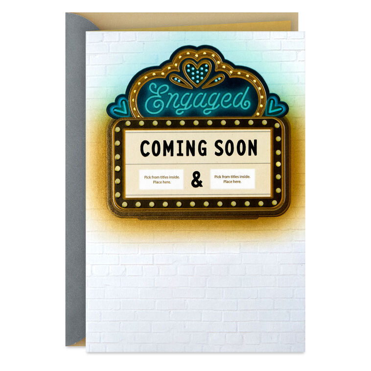 Coming Soon Customizable Wedding Shower Card With Title Stickers