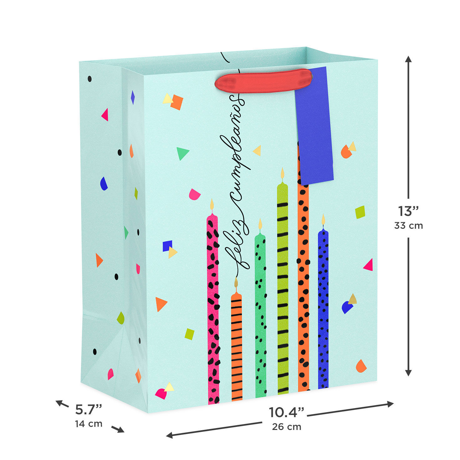 Spanish Language​ Birthday Candles Large Gift Bag measurement image number 3