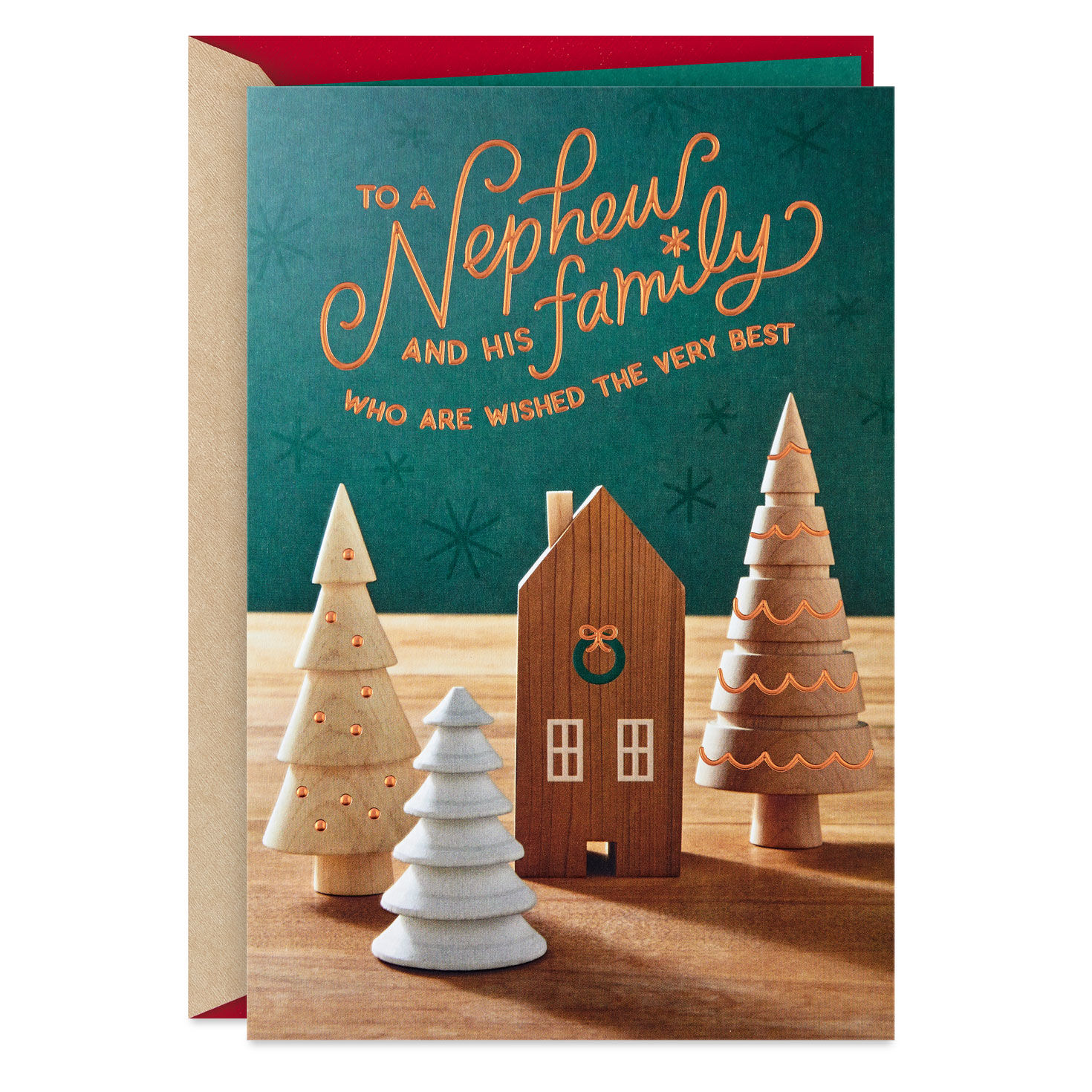 Joyful Wishes Christmas Card for Nephew and His Family