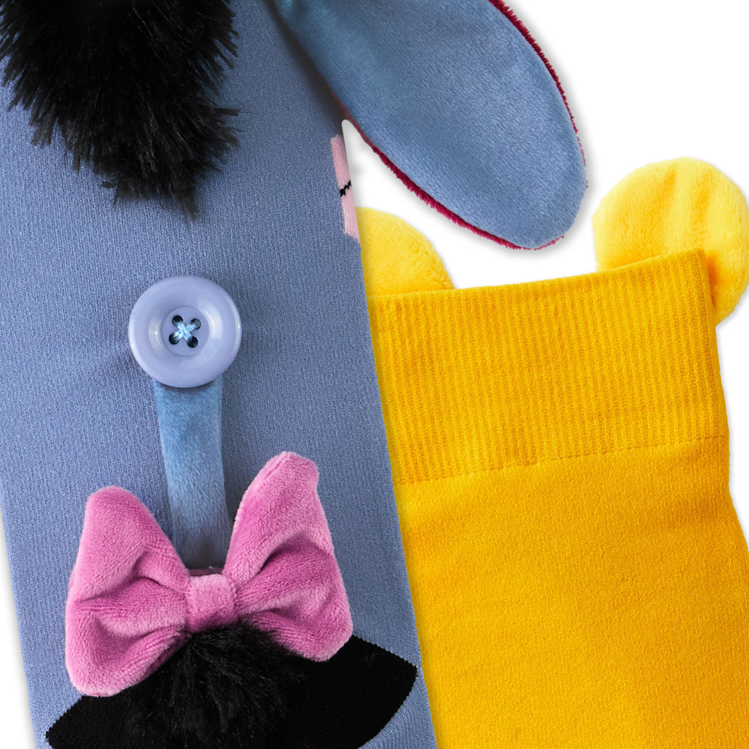 Disney Winnie the Pooh and Eeyore Novelty Crew Socks upclose view image number 4