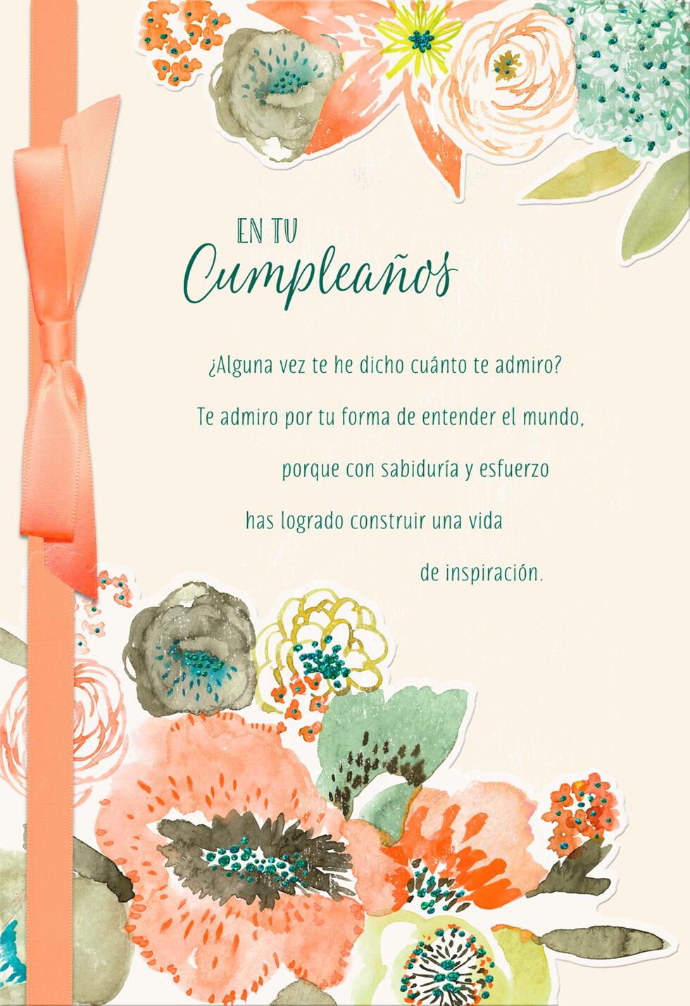 Pastel Flowers Spanish-Language Birthday Card