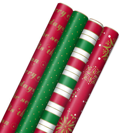 Casual Christmas 4-Pack Wrapping Paper, 140 sq. ft. total, , large