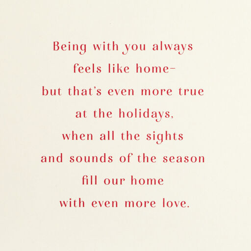 With You Feels Like Home Romantic Love Christmas Card With Tin Sign, 