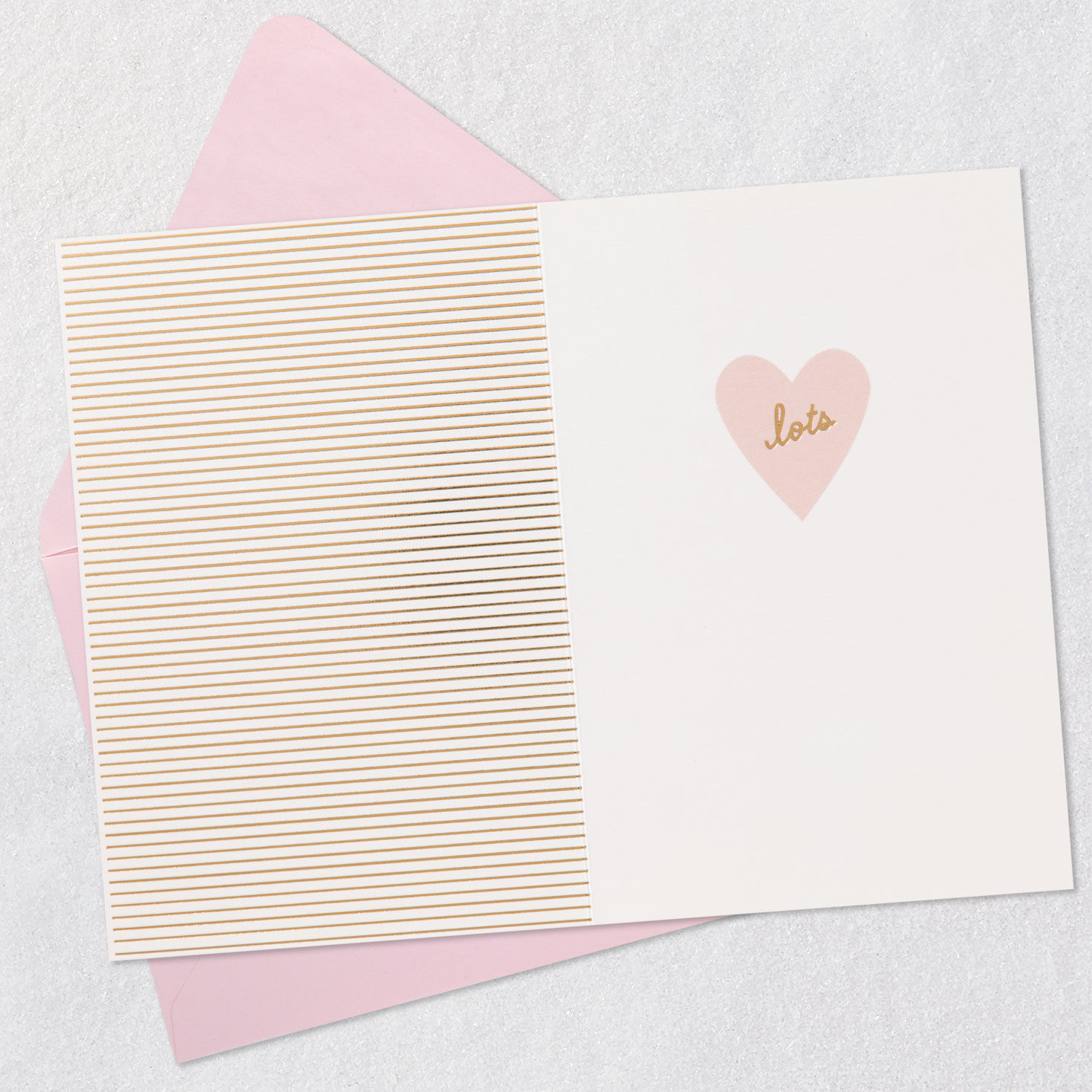Pink, Black and Gold Hearts Love Card Open card with envelope image number 3