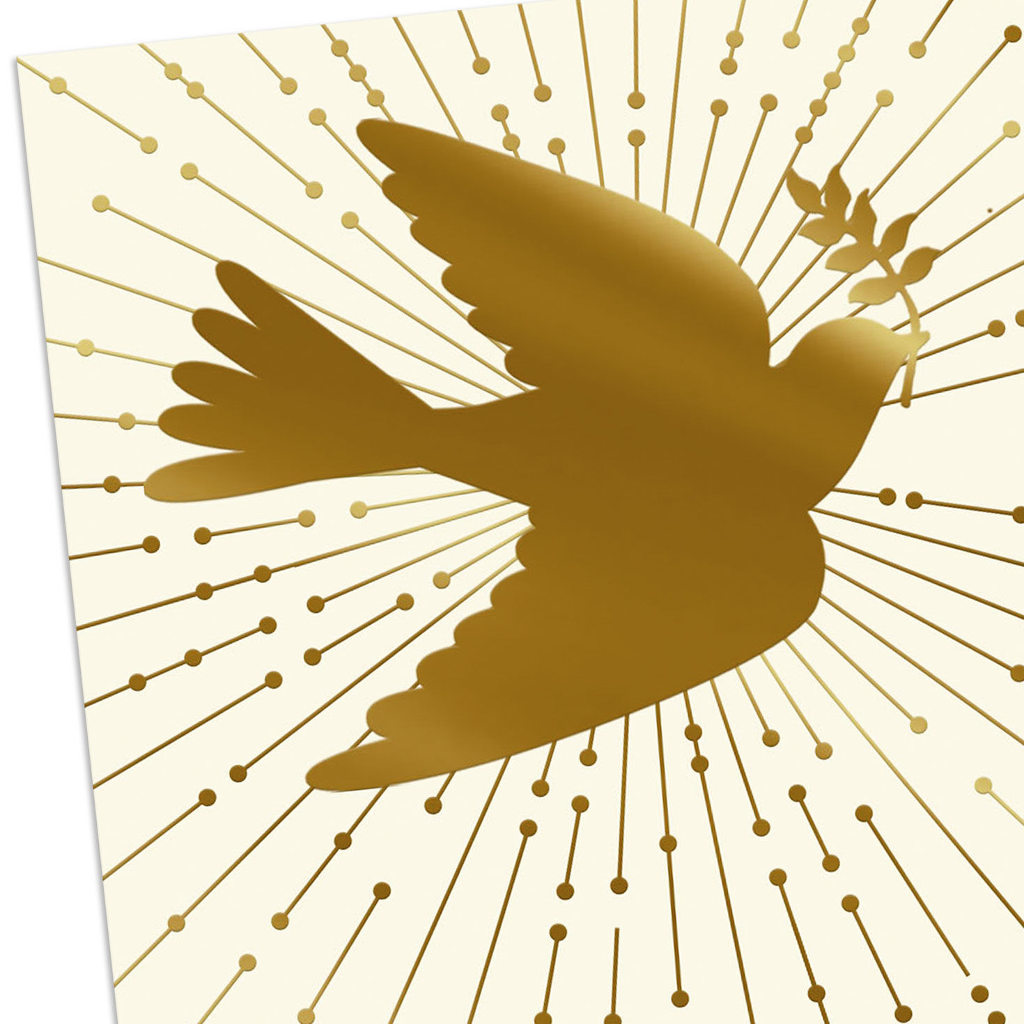 Gold Dove in Flight Christmas Cards Pack Cover Detail image number 4