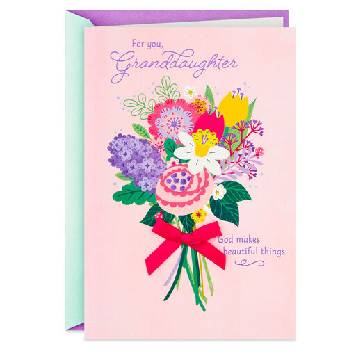 God Makes Beautiful Granddaughters Easter Card, 